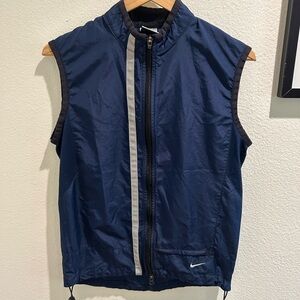 Vintage Nike Navy Zip-up Vest | 90s Y2K Sportswear | Made in Indonesia | Size S